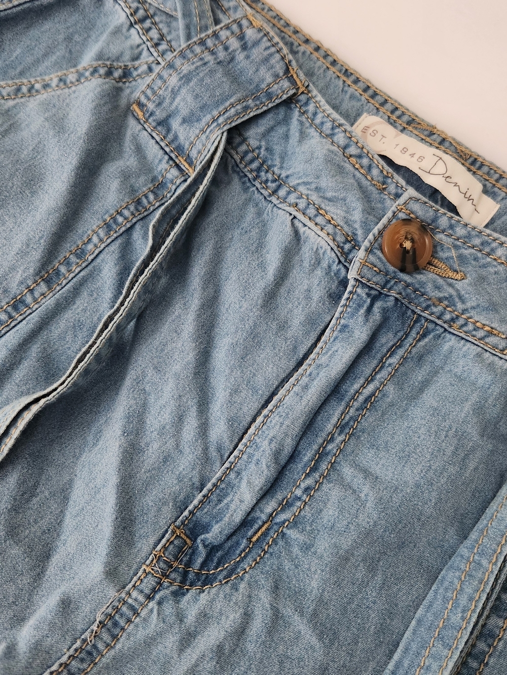 Est 1946 Denim Light Wash High Waisted Wide Leg Jeans, Womens Sz 8